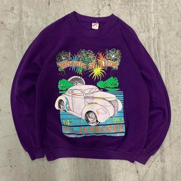Vintage 90s car graphic Crewneck sweatshirt size large - Picture 1 of 5